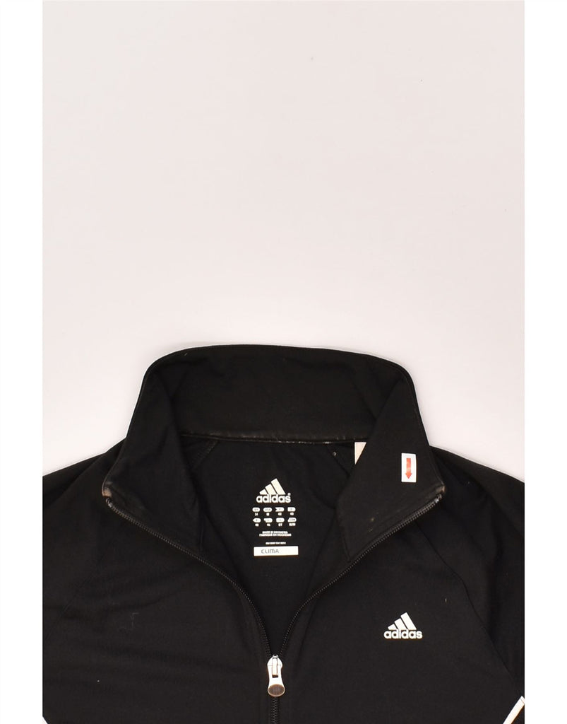 ADIDAS Womens Tracksuit Top Jacket UK 14 Medium Black Polyester | Vintage Adidas | Thrift | Second-Hand Adidas | Used Clothing | Messina Hembry 