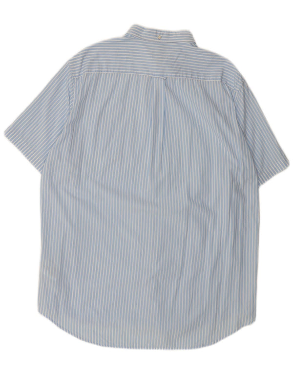 Gant Mens Regular Short Sleeve Shirt Size 45/46 18 2XL Blue Striped Cotton