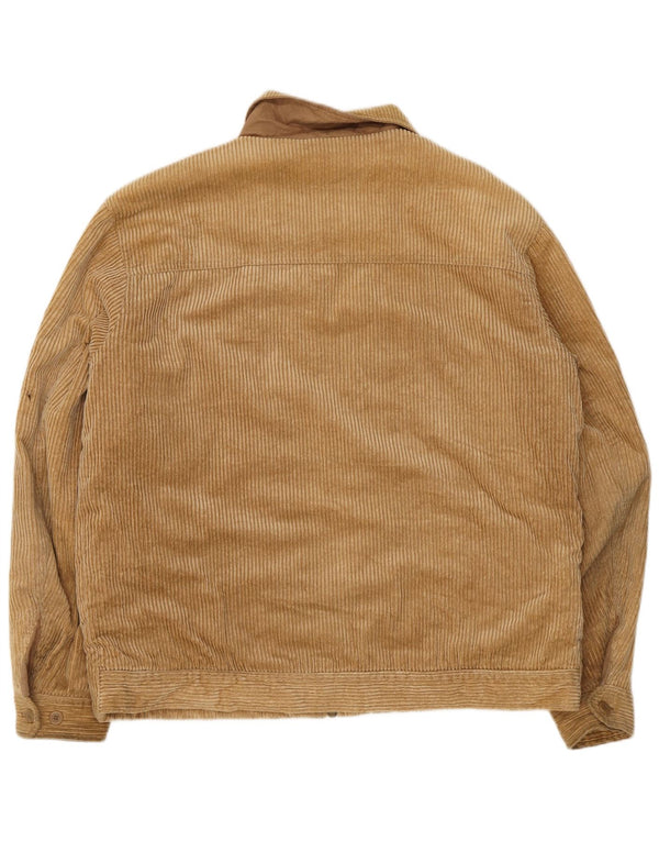 Zara Mens Sherpa Corduroy Jacket UK 42 XL Beige Cotton