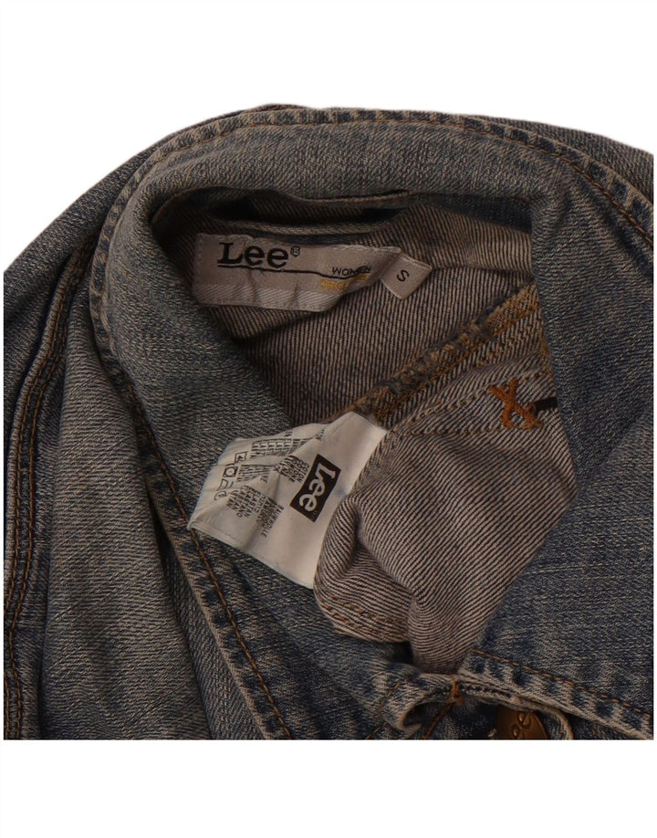 LEE Womens Denim Jacket UK 10 Small Navy Blue Cotton