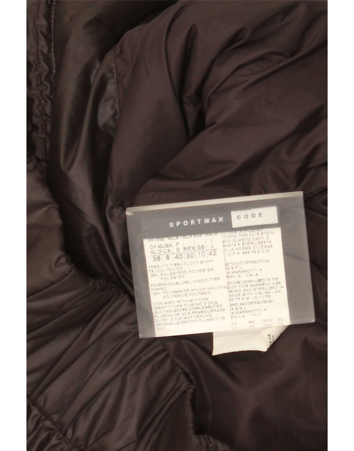 Sportmax Womens Oversized Padded Jacket UK 10 Small Brown Polyester