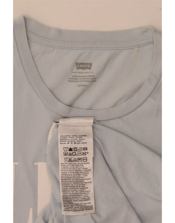 Levi's Mens Graphic T-Shirt Top UK 10 Small Blue Cotton
