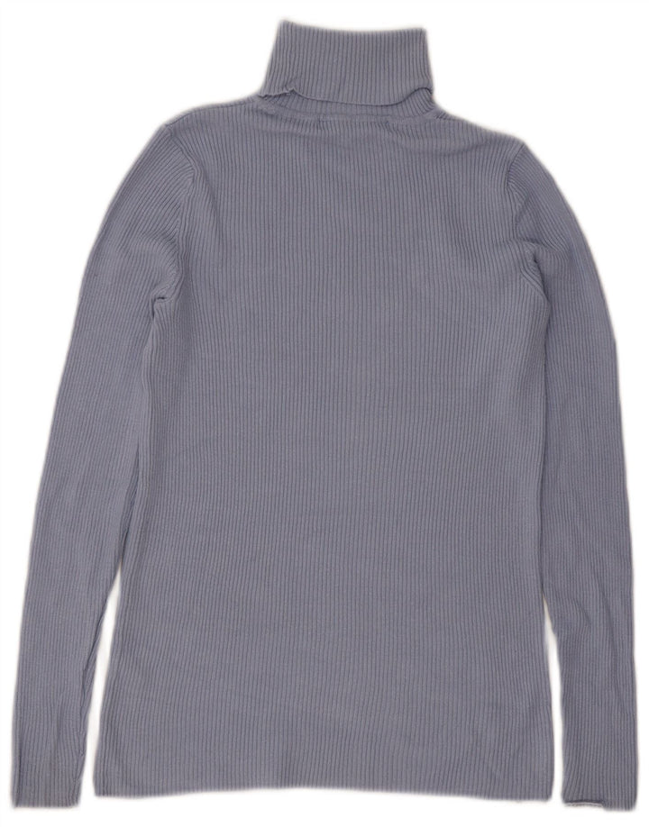 Marks & Spencer Womens Top Long Sleeve UK 10 Small  Blue Viscose