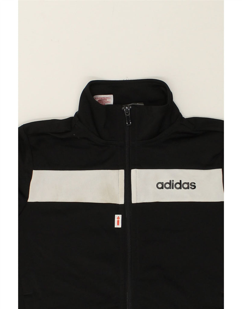 ADIDAS Boys Tracksuit Top Jacket 7-8 Years XS  Black Polyester | Vintage Adidas | Thrift | Second-Hand Adidas | Used Clothing | Messina Hembry 