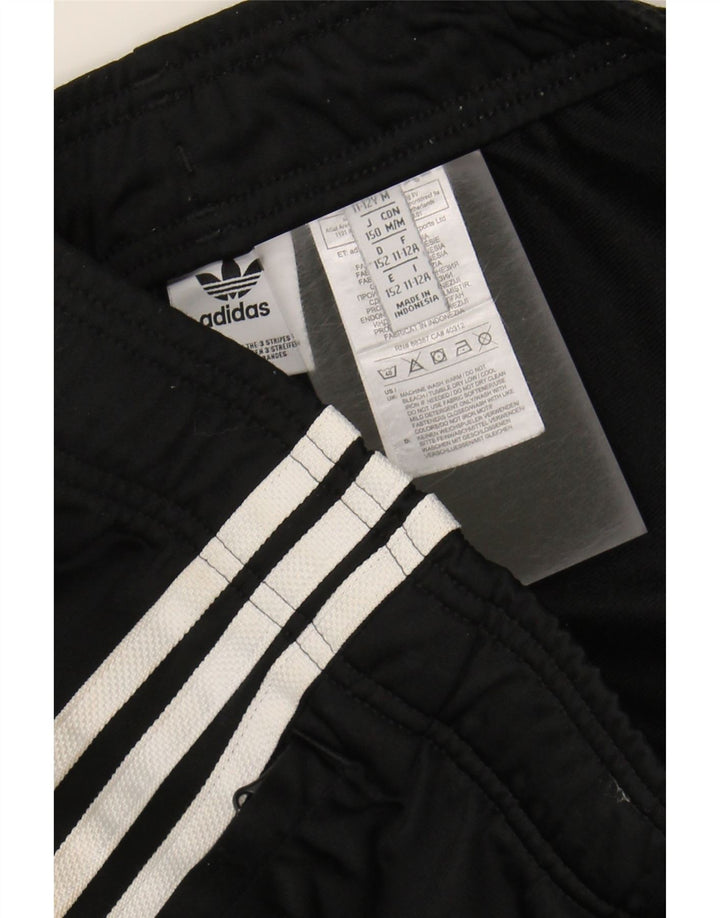 ADIDAS Boys Tracksuit Trousers Joggers 11-12 Years  Black Polyester