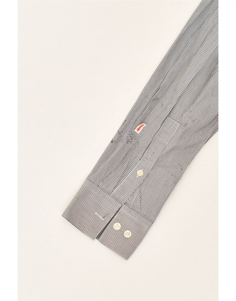 CALVIN KLEIN Mens Slim Fit Shirt Size 41 16 Large Grey Pinstripe Cotton | Vintage Calvin Klein | Thrift | Second-Hand Calvin Klein | Used Clothing | Messina Hembry 