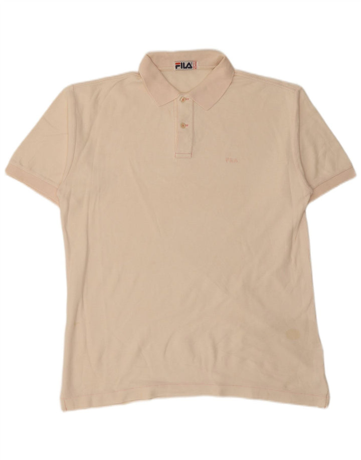 FILA Mens Polo Shirt IT 52 Large Pink Cotton