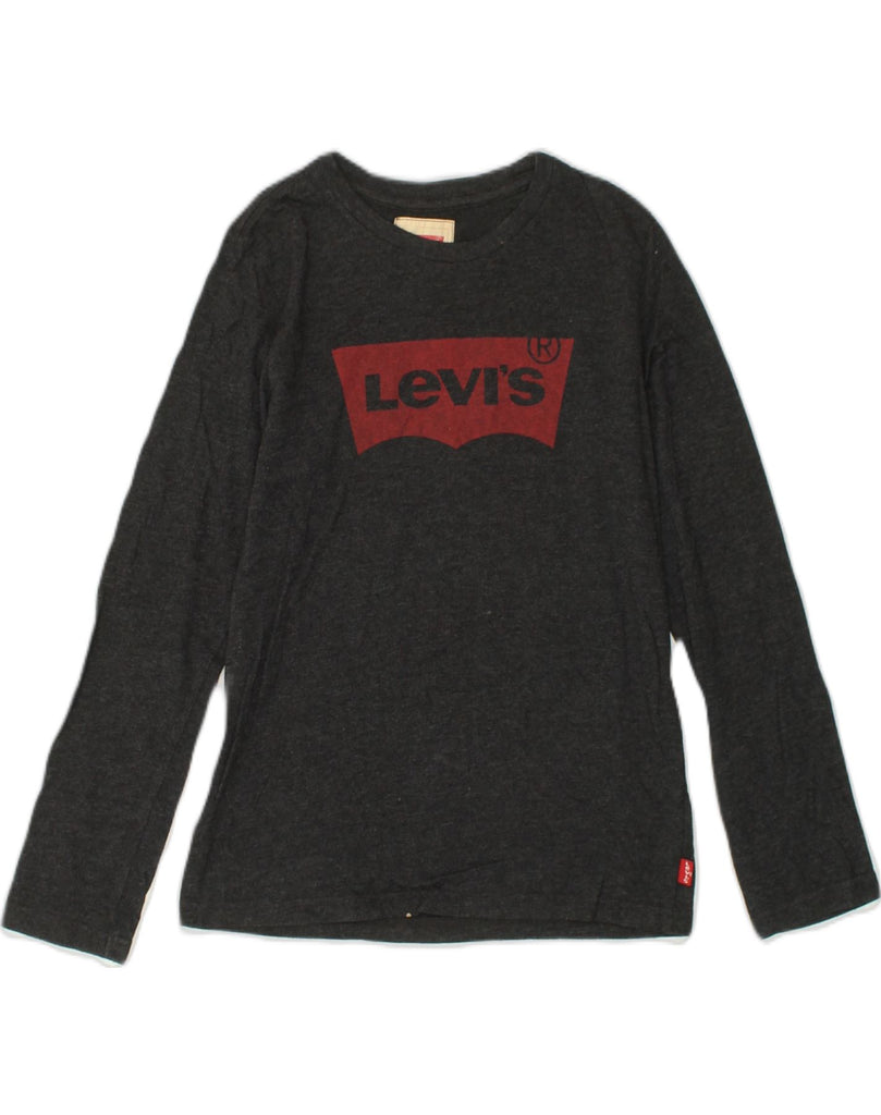 LEVI'S Girls Graphic Top Long Sleeve 11-12 Years Grey Cotton | Vintage Levi's | Thrift | Second-Hand Levi's | Used Clothing | Messina Hembry 