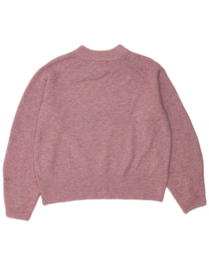 Marks & Spencer Womens Crew Neck Jumper Sweater UK 14 Medium Pink Acrylic