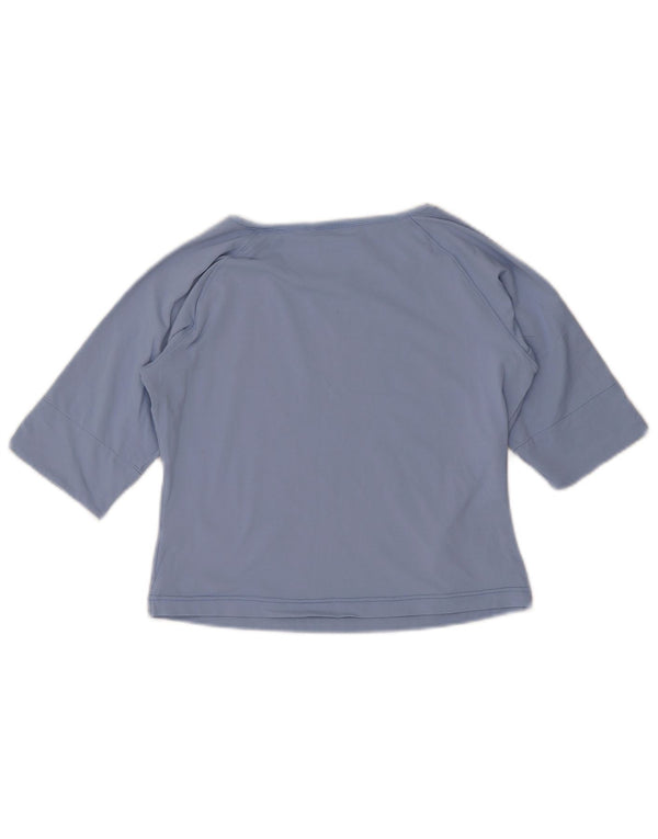 Adidas Womens Crop T-Shirt Top UK 10 Small  Blue Polyester