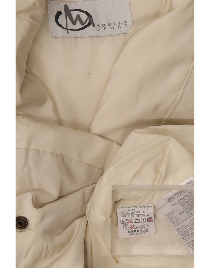 MARELLA Womens Oversized Padded Jacket UK 10 Small  Off White Polyamide