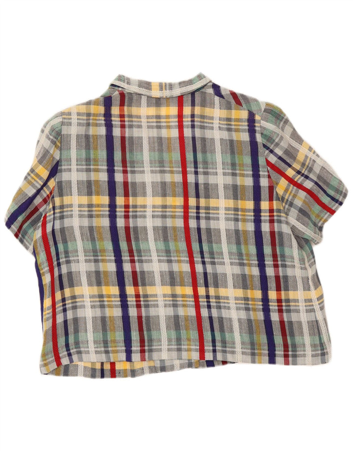 Vintage Womens Short Sleeve Shirt UK 18 XL Multicoloured Check