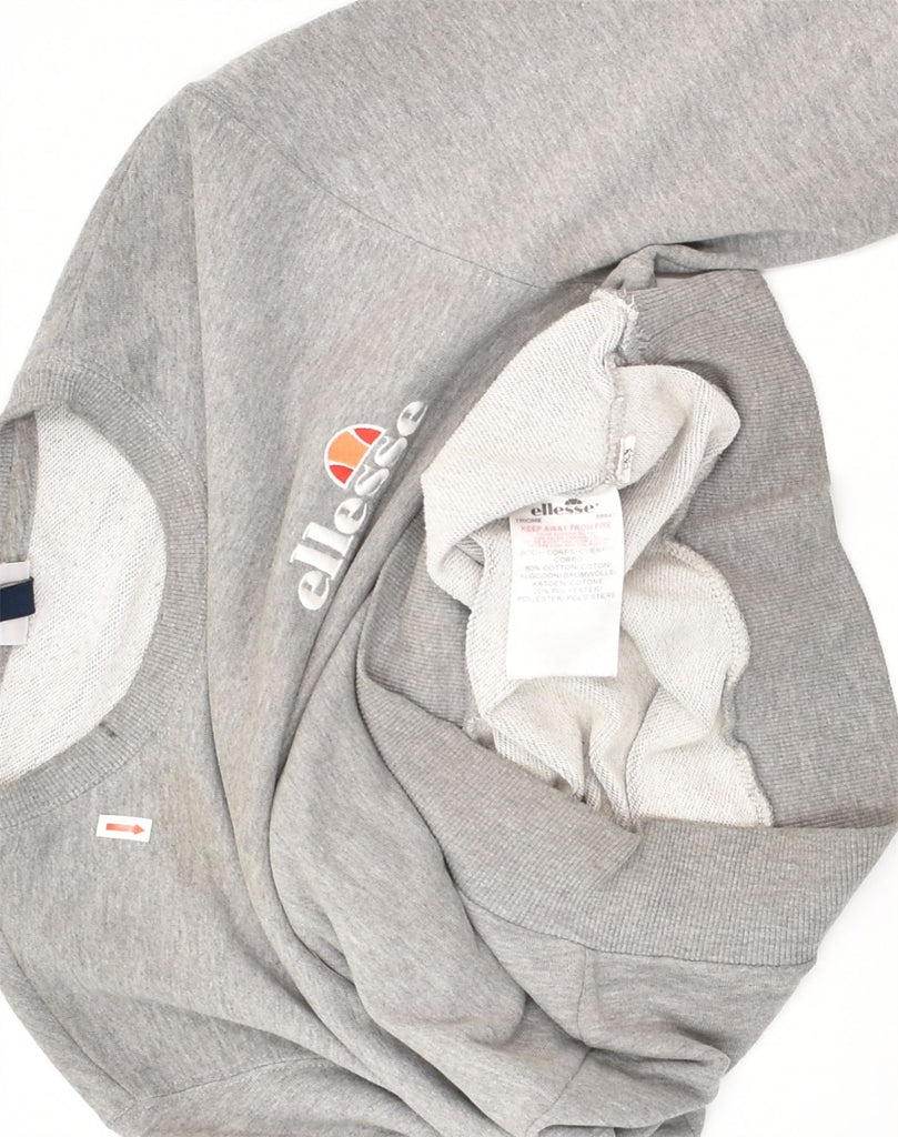 ELLESSE Womens Sweatshirt Jumper UK 10 Small Grey Cotton | Vintage Ellesse | Thrift | Second-Hand Ellesse | Used Clothing | Messina Hembry 