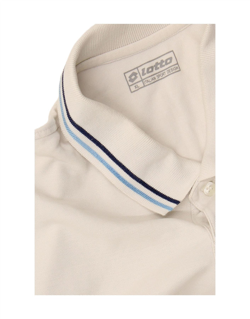 LOTTO Mens Polo Shirt XL White Cotton Vintage Lotto and Second-Hand Lotto from Messina Hembry 