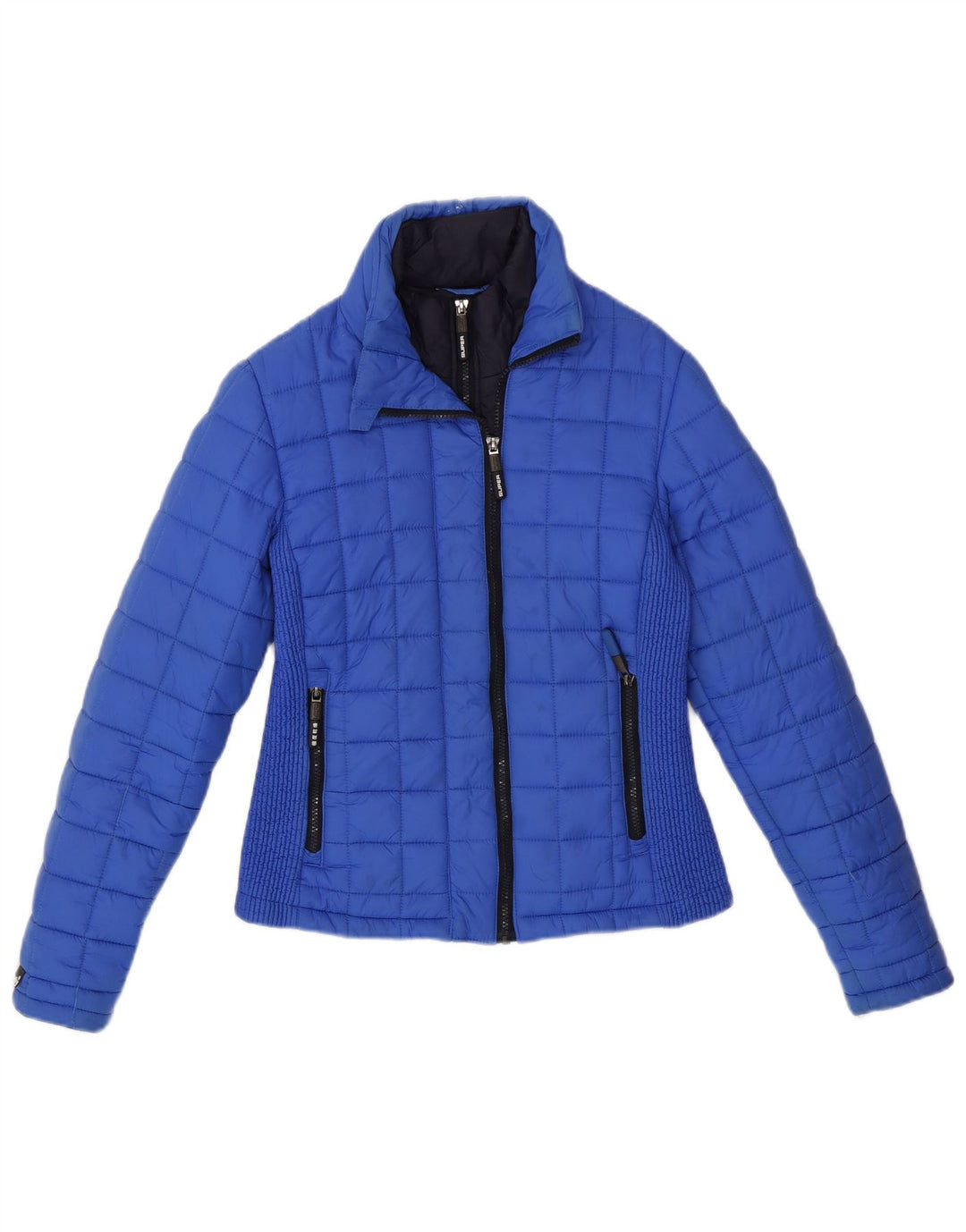 SUPERDRY Womens Padded Jacket UK 10 Small Blue Polyester
