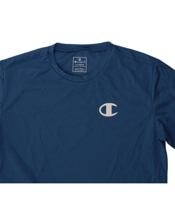CHAMPION Boys Graphic T-Shirt Top 13-14 Years XL Blue Polyester Vintage Champion and Second-Hand Champion from Messina Hembry 