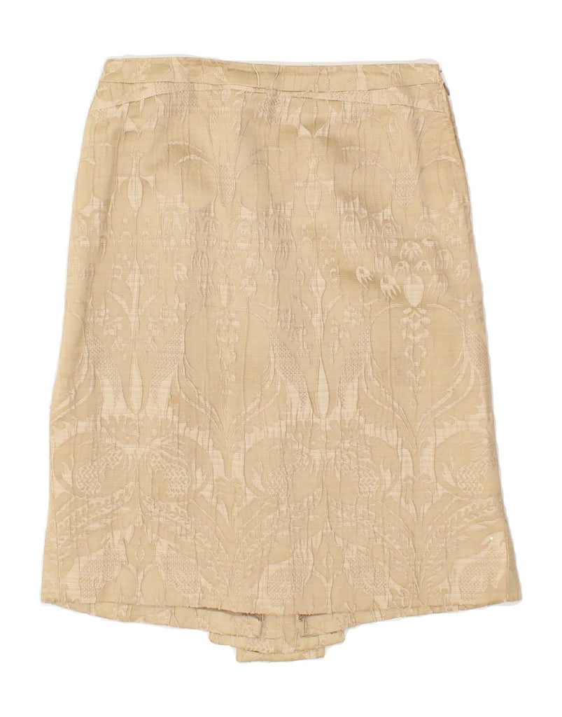 ETRO Womens Straight Skirt IT 44 Medium W28 Beige Floral Cotton | Vintage Etro | Thrift | Second-Hand Etro | Used Clothing | Messina Hembry 