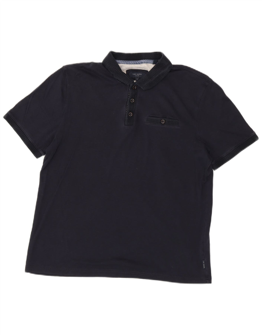 Ted Baker Mens Polo Shirt Size 4 Large Navy Blue Cotton