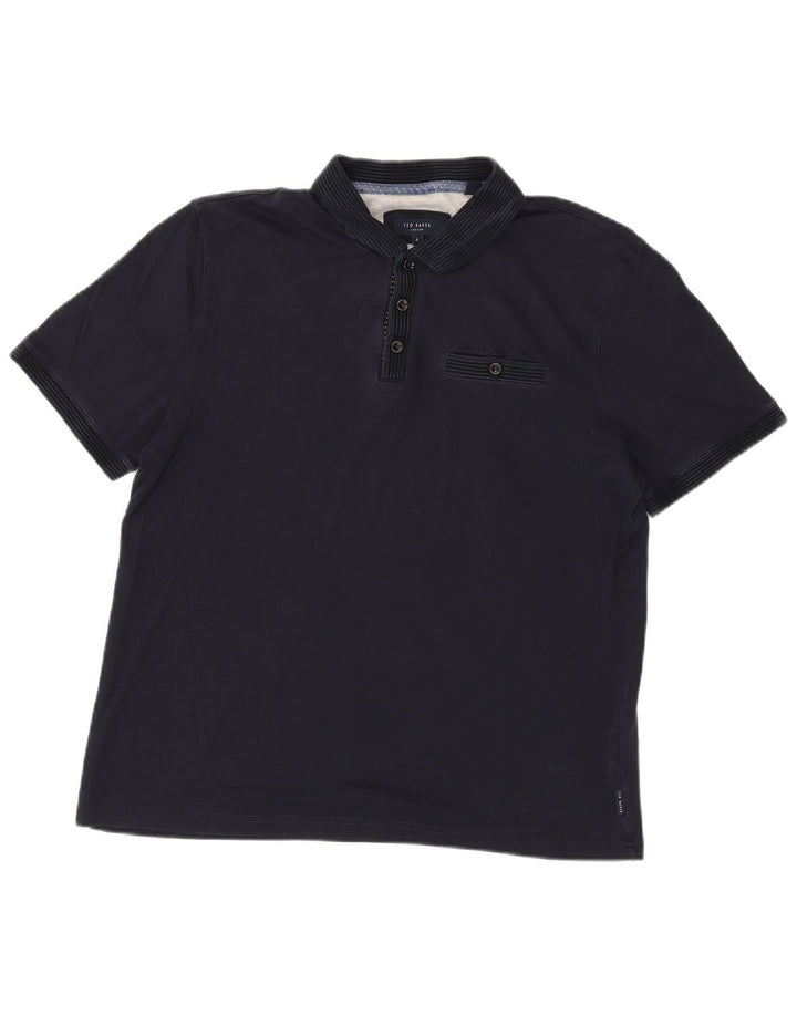 Ted Baker Mens Polo Shirt Size 4 Large Navy Blue Cotton