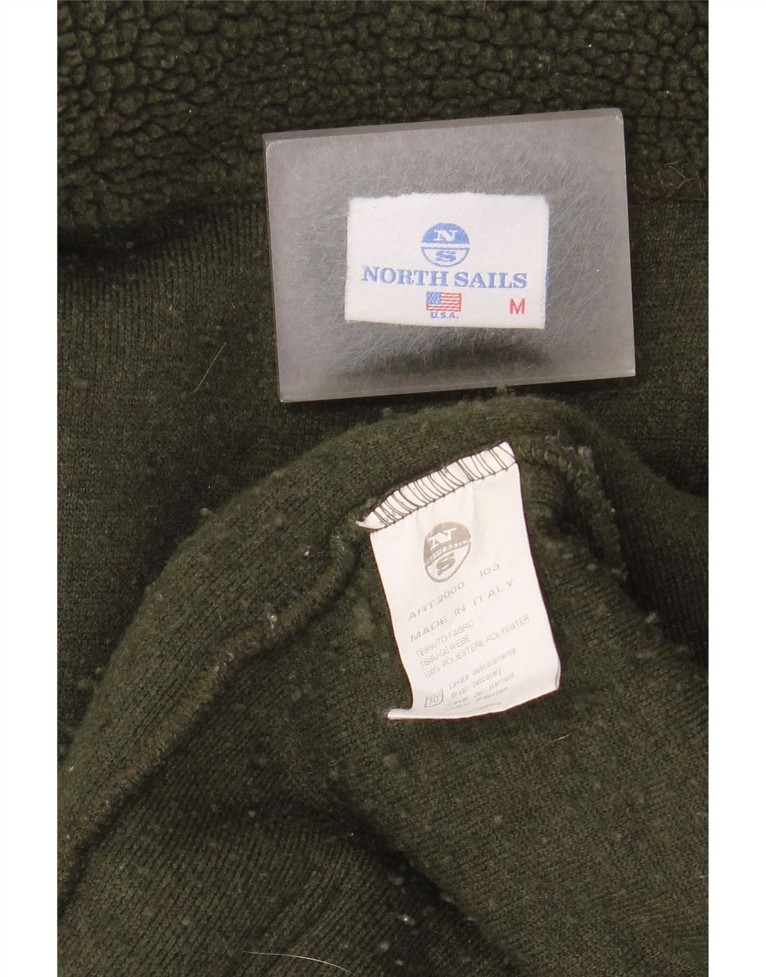 North Sails Mens Graphic Fleece Jacket UK 38 Medium Green Polyester