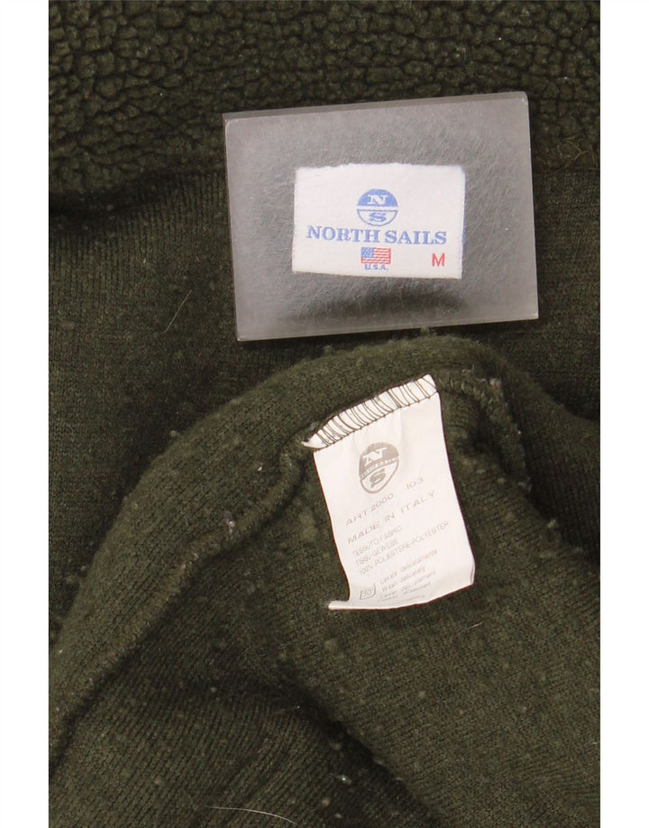 North Sails Mens Graphic Fleece Jacket UK 38 Medium Green Polyester