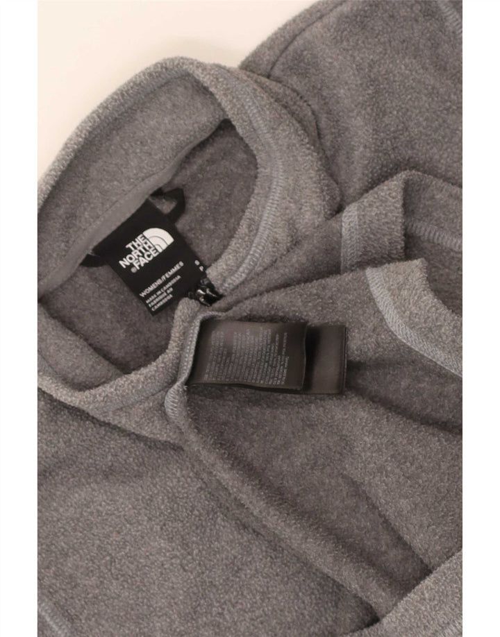 The North Face Womens Zip Neck Fleece Jumper UK 10 Small Grey Polyester