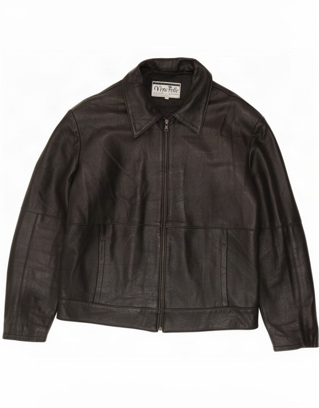 Vintage Mens Leather Jacket UK 44 2XL Black