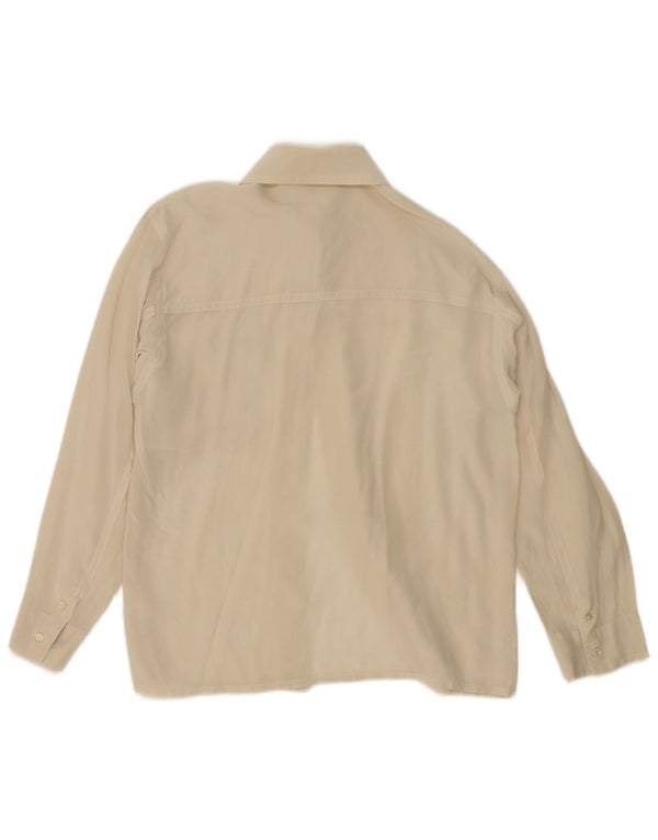 Vintage Womens Shirt Blouse UK 12 Medium Beige
