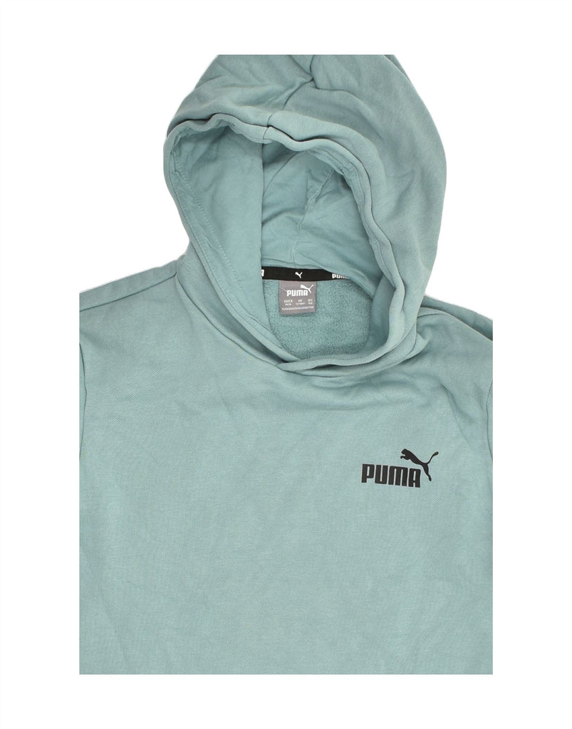 PUMA Girls Graphic Hoodie Jumper 11-12 Years Turquoise Cotton | Vintage Puma | Thrift | Second-Hand Puma | Used Clothing | Messina Hembry 