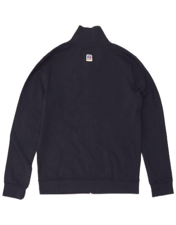 Hugo Boss Mens Tracksuit Top Jacket Medium Navy Blue Viscose