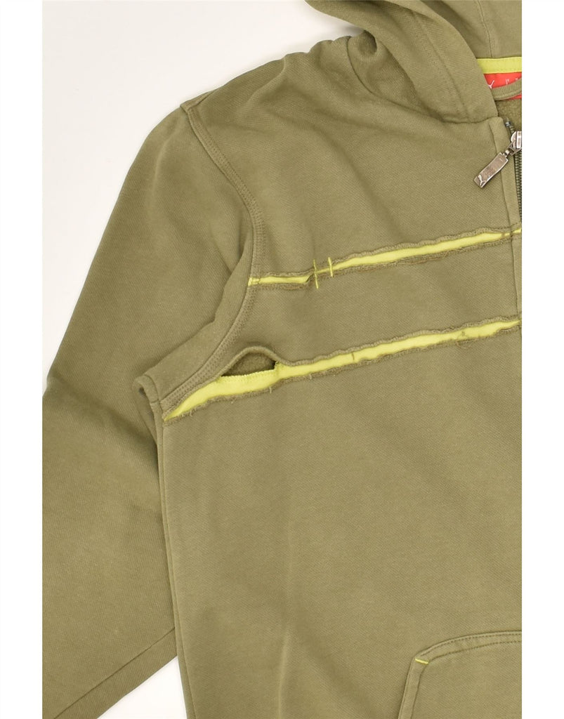 PUMA Boys Graphic Zip Hoodie Sweater 13-14 Years Khaki Cotton | Vintage Puma | Thrift | Second-Hand Puma | Used Clothing | Messina Hembry 