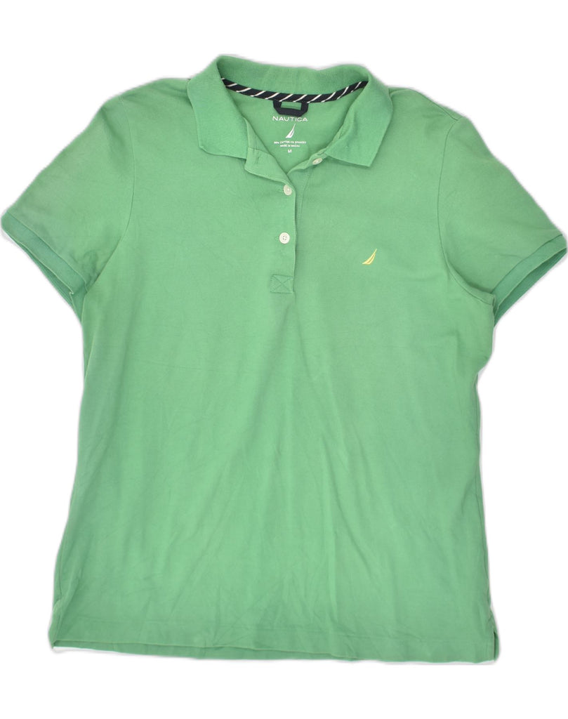 NAUTICA Womens Polo Shirt UK 14 Medium Green Cotton | Vintage Nautica | Thrift | Second-Hand Nautica | Used Clothing | Messina Hembry 