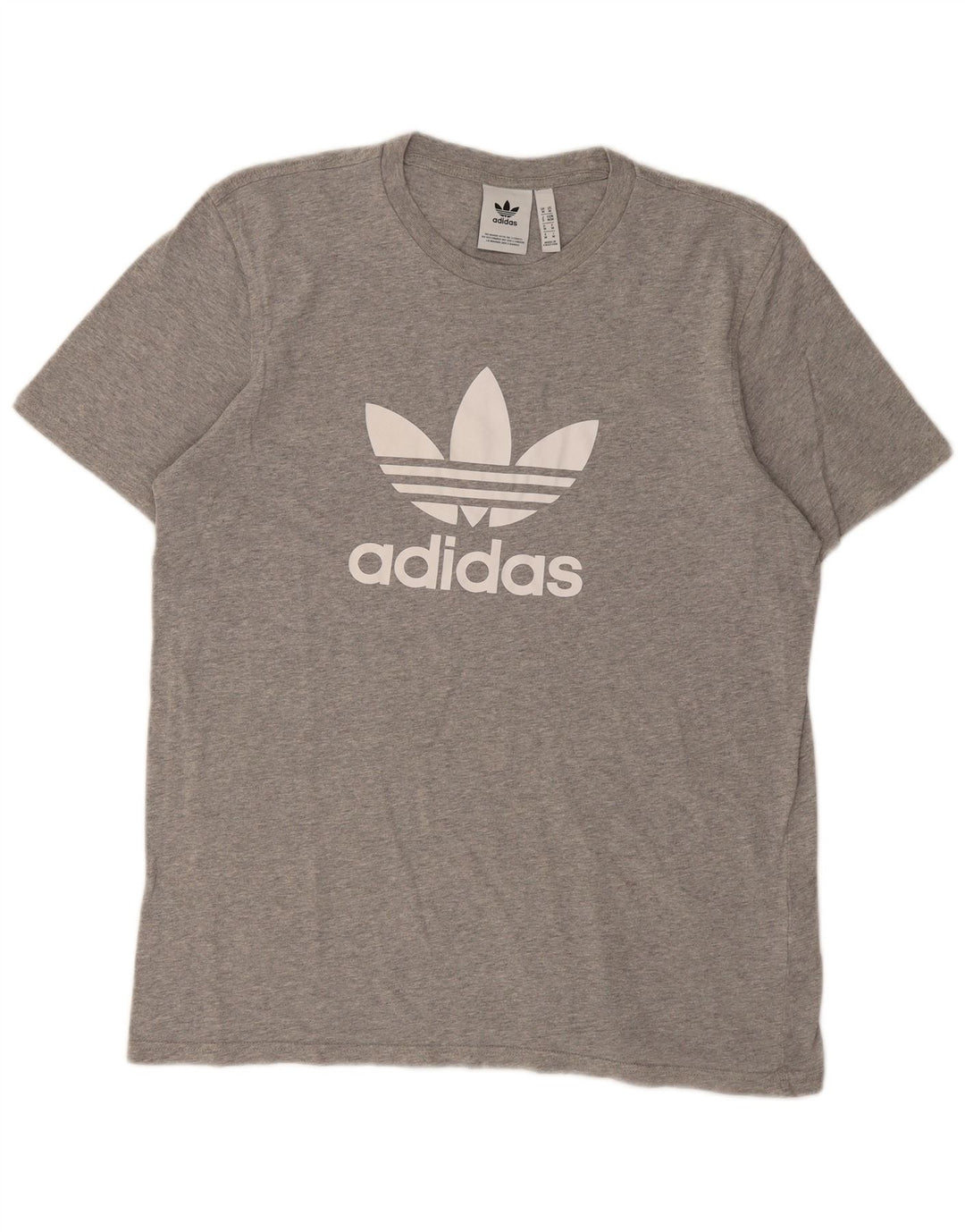 ADIDAS Mens Graphic T-Shirt Top Medium Grey Cotton