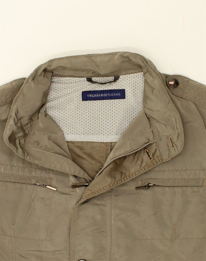 TRUSSARDI Mens Utility Jacket IT 52 XL Brown Polyamide | Vintage Trussardi | Thrift | Second-Hand Trussardi | Used Clothing | Messina Hembry 