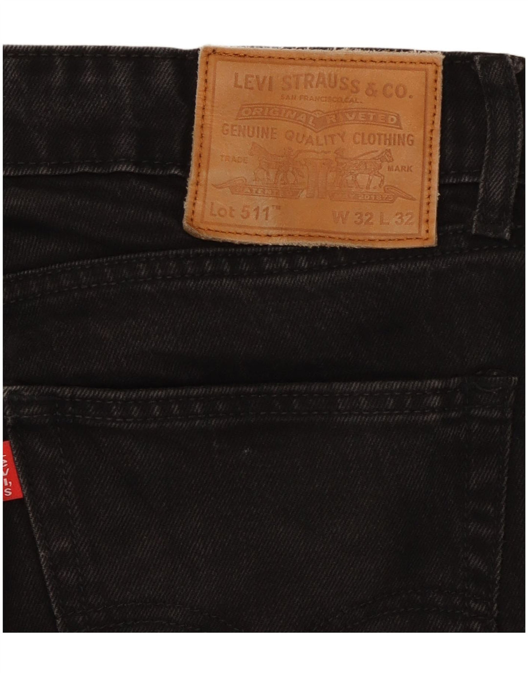 Levi's Mens 511 Slim Jeans W32 L32 Black Cotton