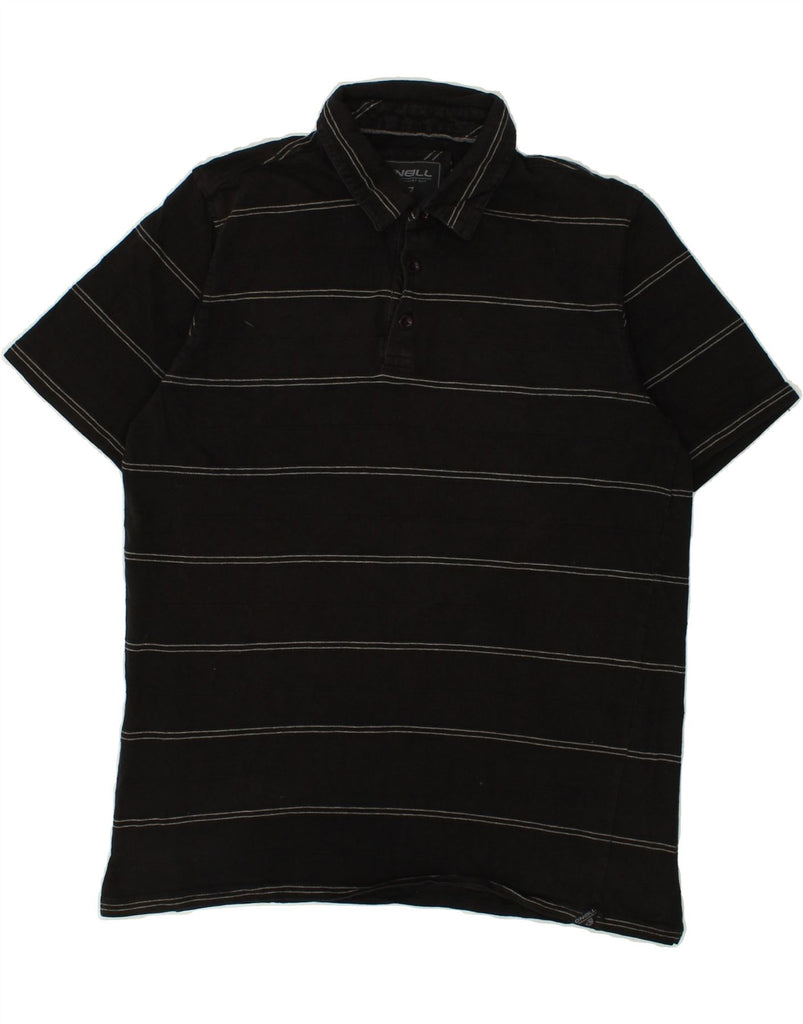 O'NEILL Mens Polo Shirt Medium Black Striped | Vintage O'Neill | Thrift | Second-Hand O'Neill | Used Clothing | Messina Hembry 