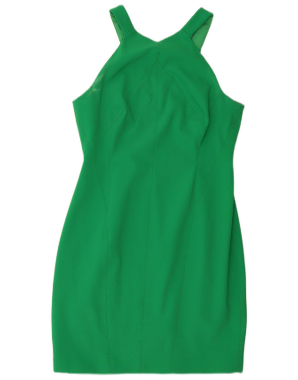 KAREN MILLEN Womens Sleeveless Bodycon Dress UK 14 Large Green Polyamide