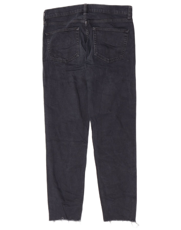 Zara Womens Slim Jeans EU 36 XS W26 L27 Navy Blue Spotted Cotton