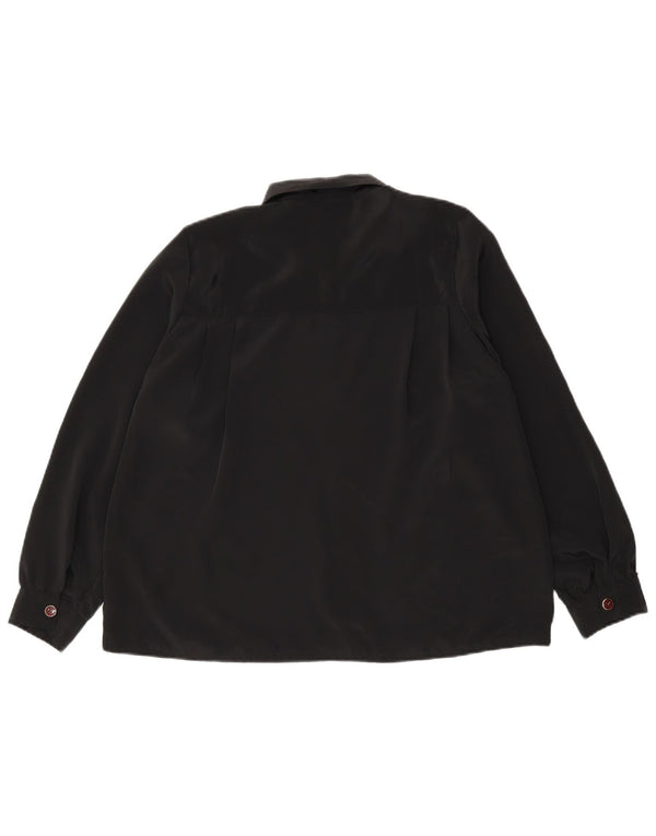 Vintage Womens Shirt Blouse UK 14 Large Black