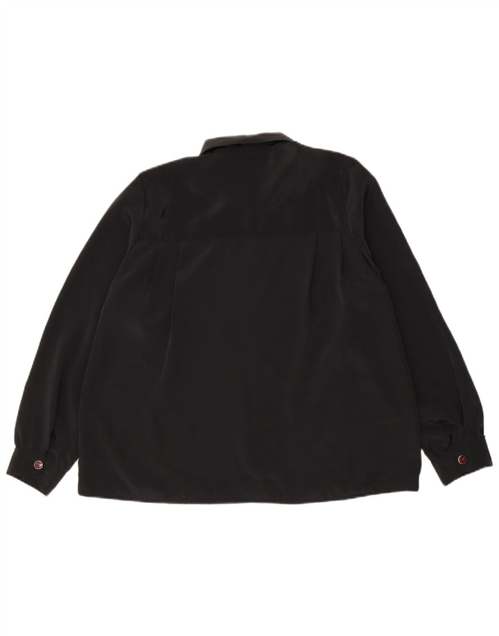 Vintage Womens Shirt Blouse UK 14 Large Black