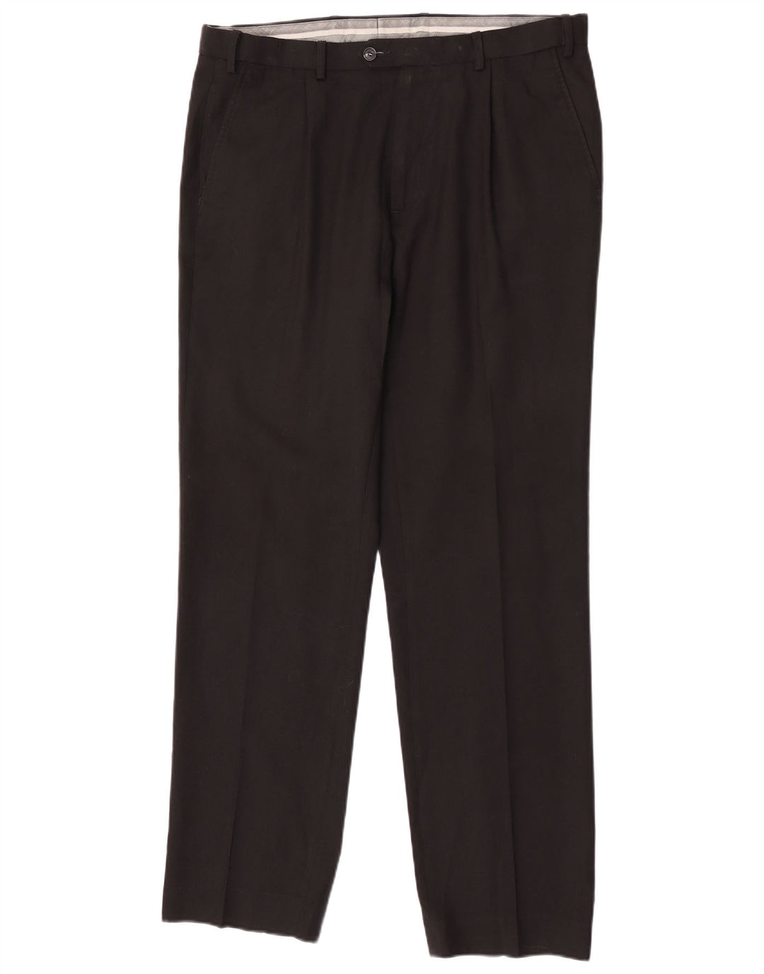 Marks & Spencer Mens Regular Fit Suit Trousers W36 L33 Black Wool