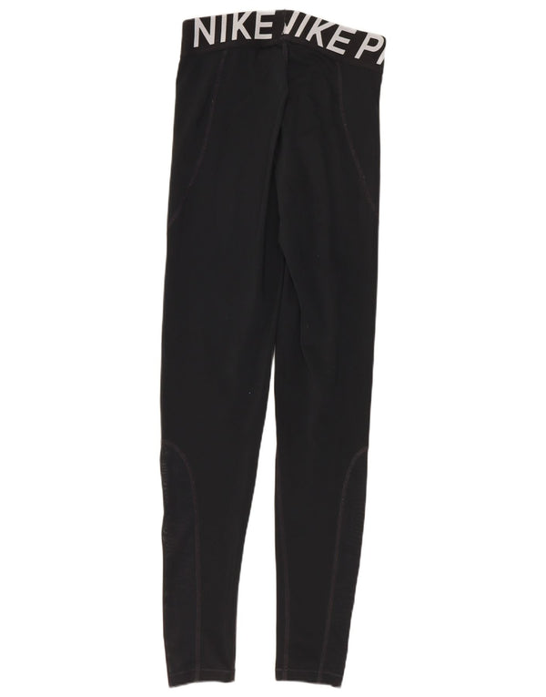 Nike Womens Graphic Leggings UK 8 Small  Black Polyester