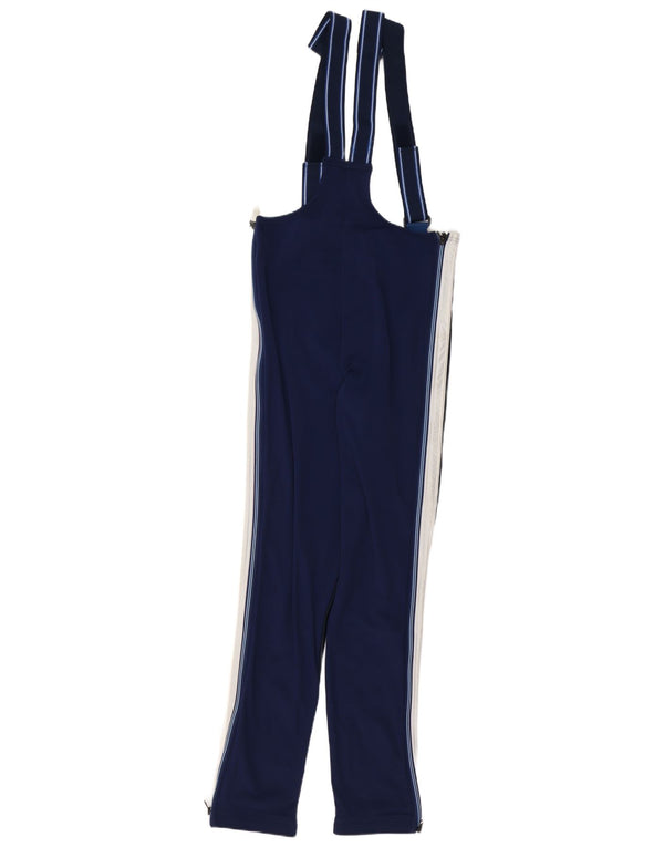Asics Womens Italia Dungarees Ski Trousers UK 18 XL Navy Blue Colourblock