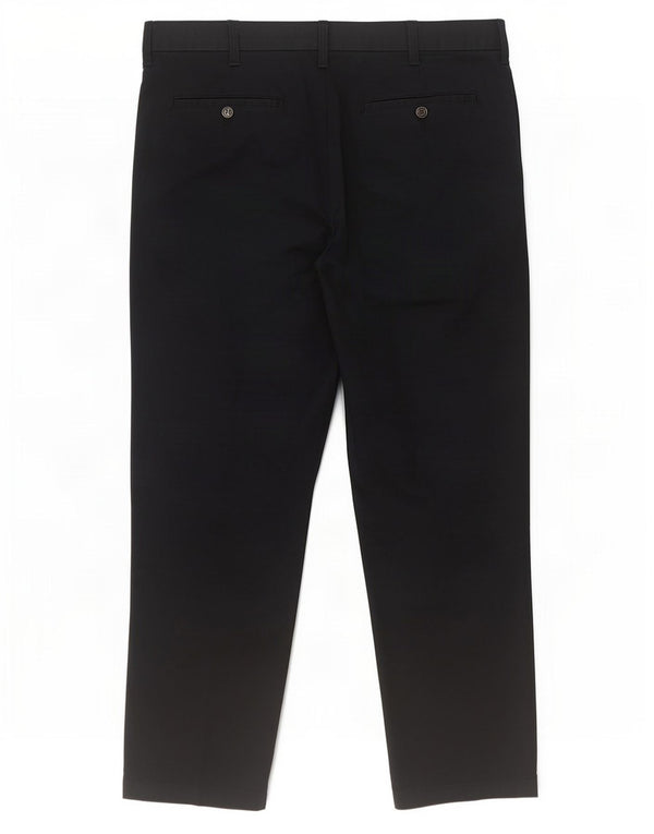 Marks & Spencer Mens Straight Chino Trousers W38 L29 Navy Blue Cotton