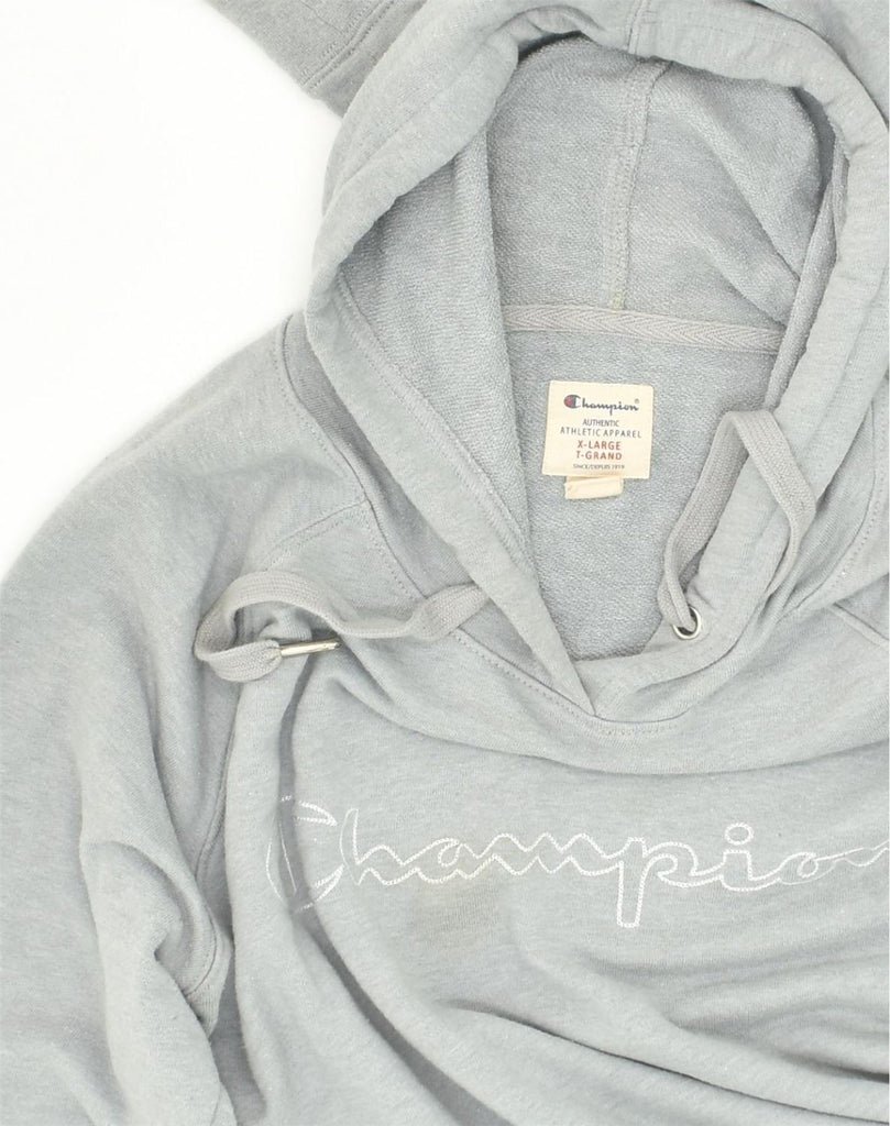 CHAMPION Womens Hoodie Jumper UK 18 XL Grey Cotton | Vintage Champion | Thrift | Second-Hand Champion | Used Clothing | Messina Hembry 