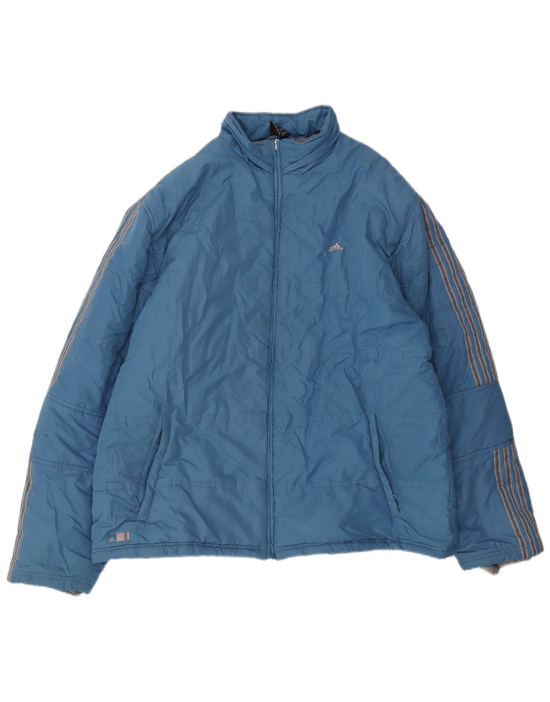 Adidas Mens Padded Jacket UK 42 XL Blue Polyester