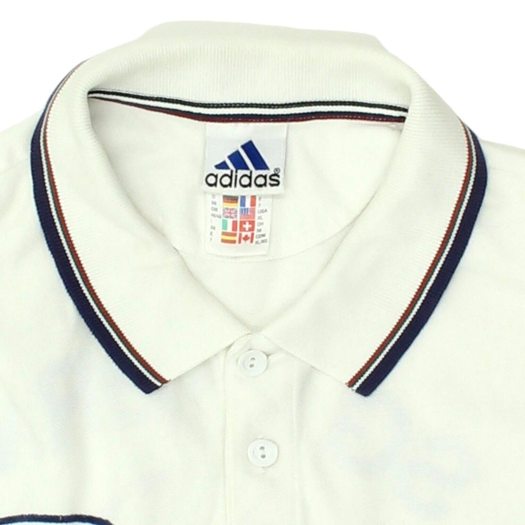 SG Stern Hamburg Adidas Mens White Polo Shirt | Vintage 90s Sportswear VTG | Vintage Messina Hembry | Thrift | Second-Hand Messina Hembry | Used Clothing | Messina Hembry 