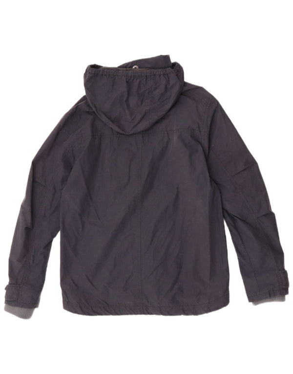 Timberland Mens Graphic Hooded Windbreaker Jacket UK 36 Small Navy Blue