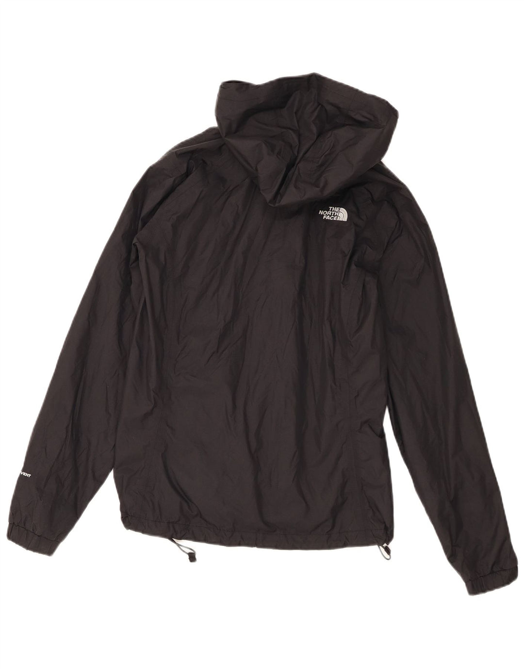 The North Face Womens Hooded Rain Jacket UK 10 Small Black Nylon