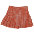 Zara Womens Mini Pleated Skirt Medium W28  Orange Check Polyester